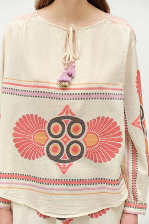 Dilos Blouse - Red/Orange