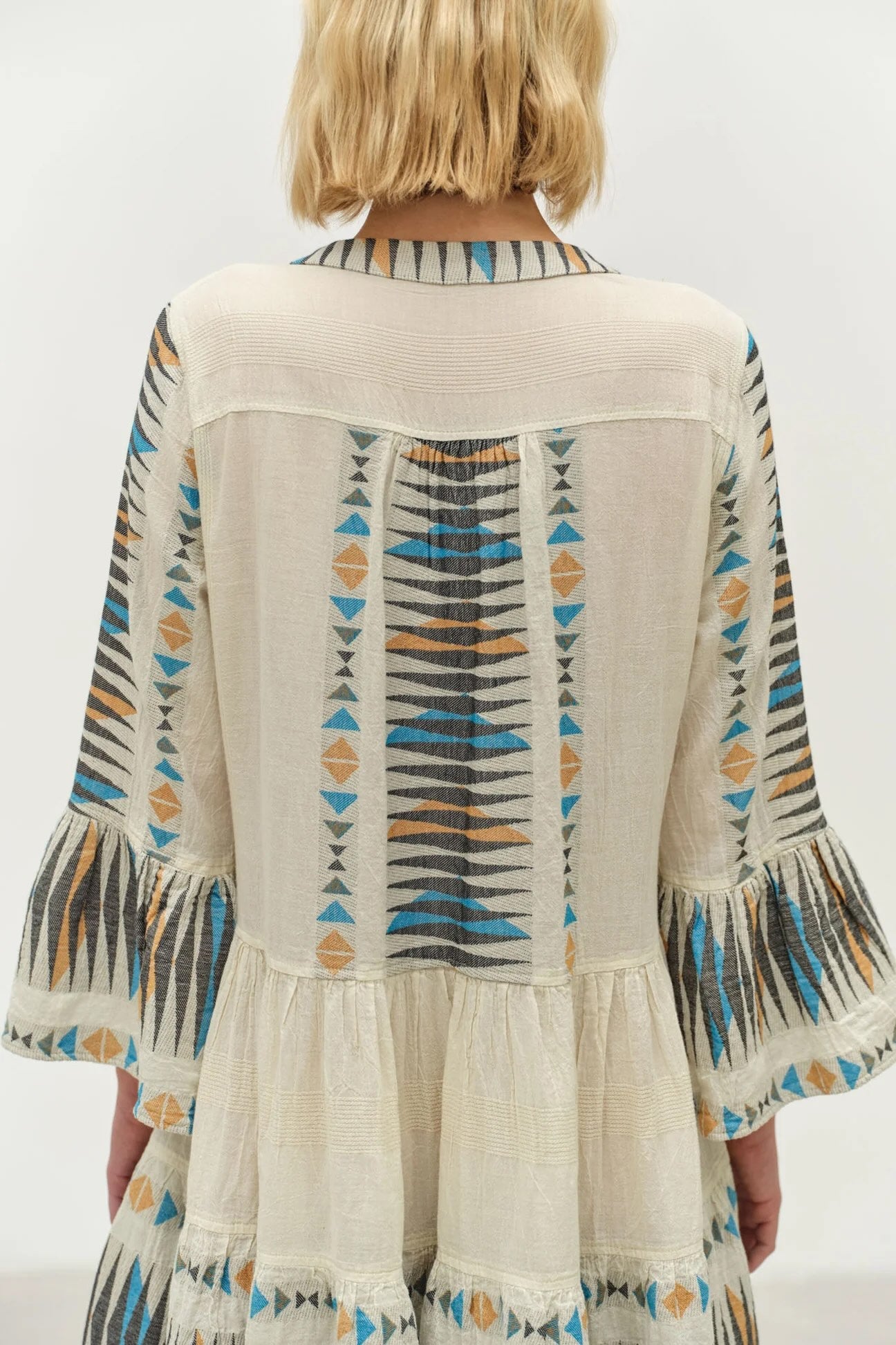 Paradise Short Dress - Blue/Camel