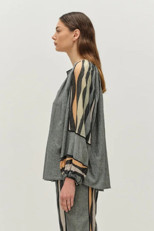Serene Blouse - Khaki/Tabac