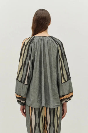 Serene Blouse - Khaki/Tabac