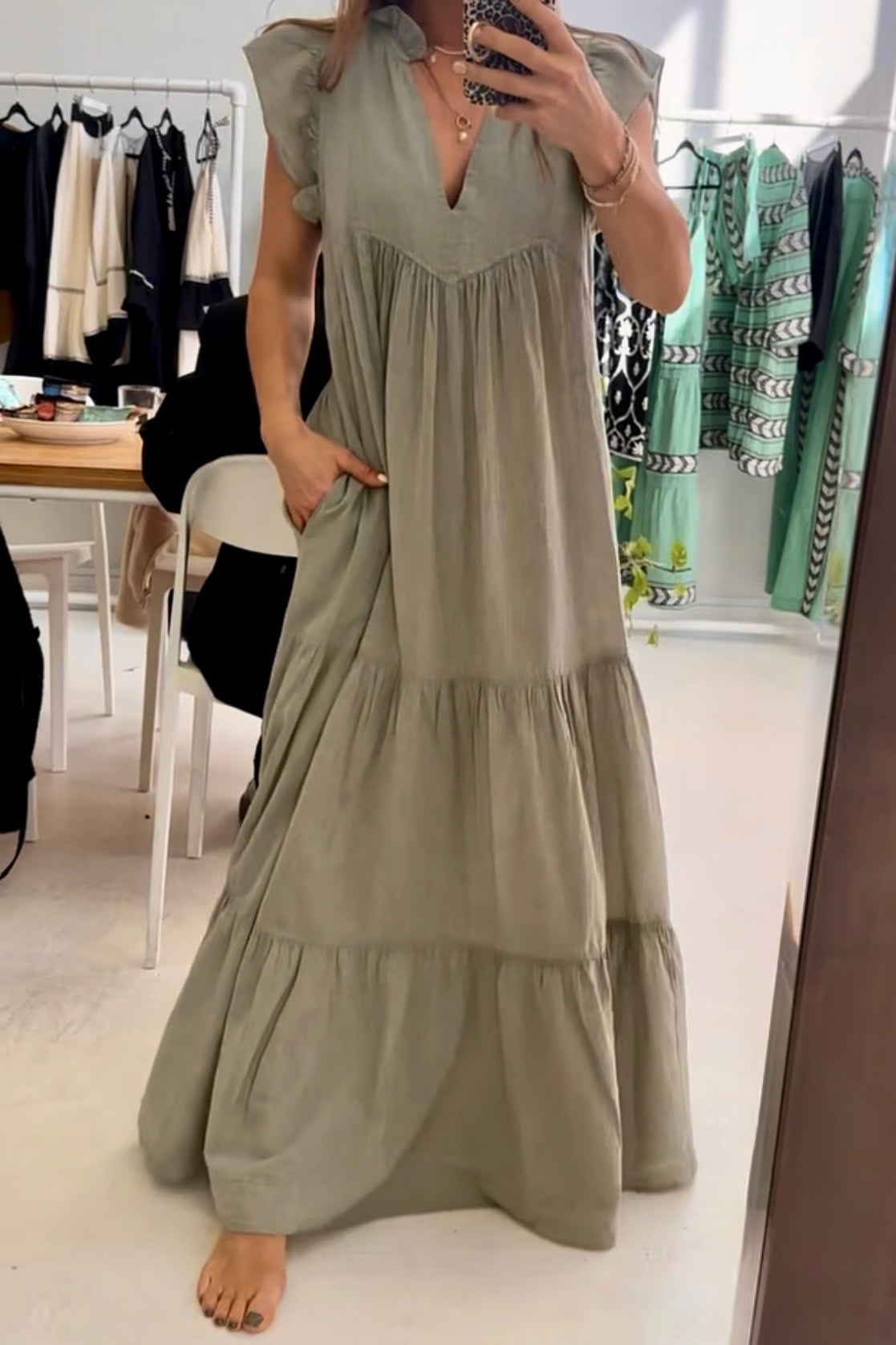 Terrific Long Dress - Khaki