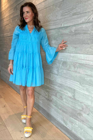Neon Short Dress - Cyan