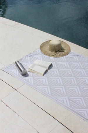 Turkish Beach Towel - Waiheke, by Treat &amp; Co

Introducing Treat &amp; Co's luxurious Turkish towel. Use this soft and stunning towel for the beach, home or a throw for on the couch or in the bedroom.

Super soft, compact, light weight, absorbent and quick-drying. Perfect for trips to the beach or use at home.

100% Natural Cotton

95cm x 175cm

Made in Turkey