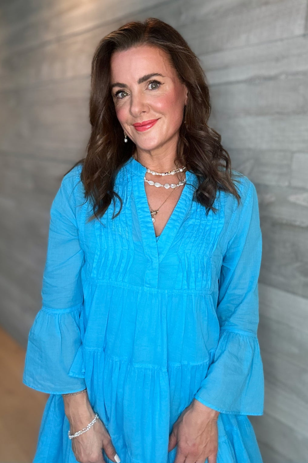 Neon Short Dress - Cyan