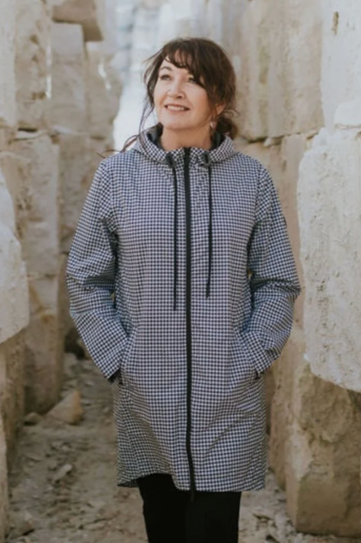 Gingham raincoat top