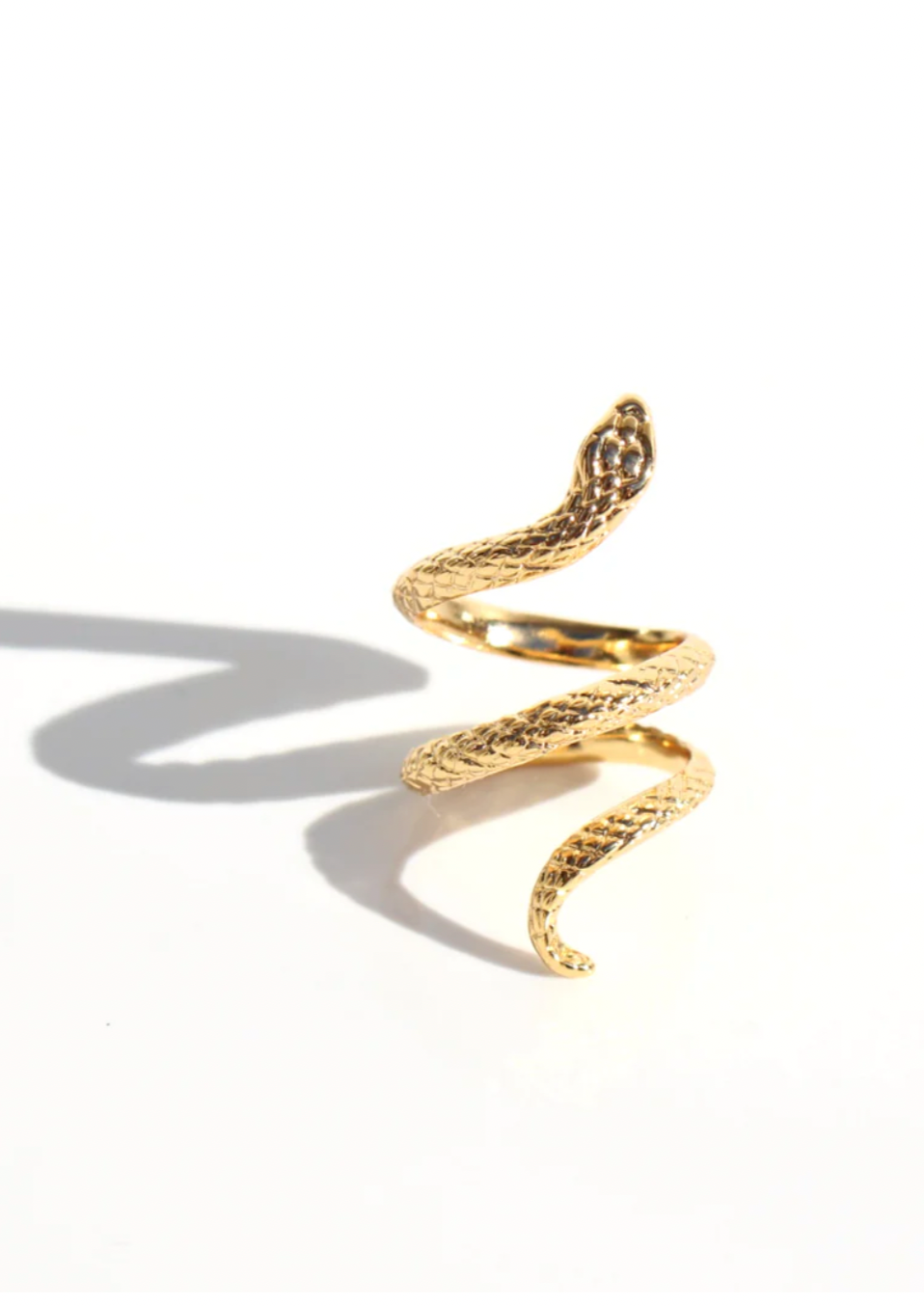 Snake Ring - Gold, by Queen of the Foxes Snake rings are symbols of eternal love and we are totally in love with these...  DETAILS:  Adjustable  2cm diameter  Brass | Plated