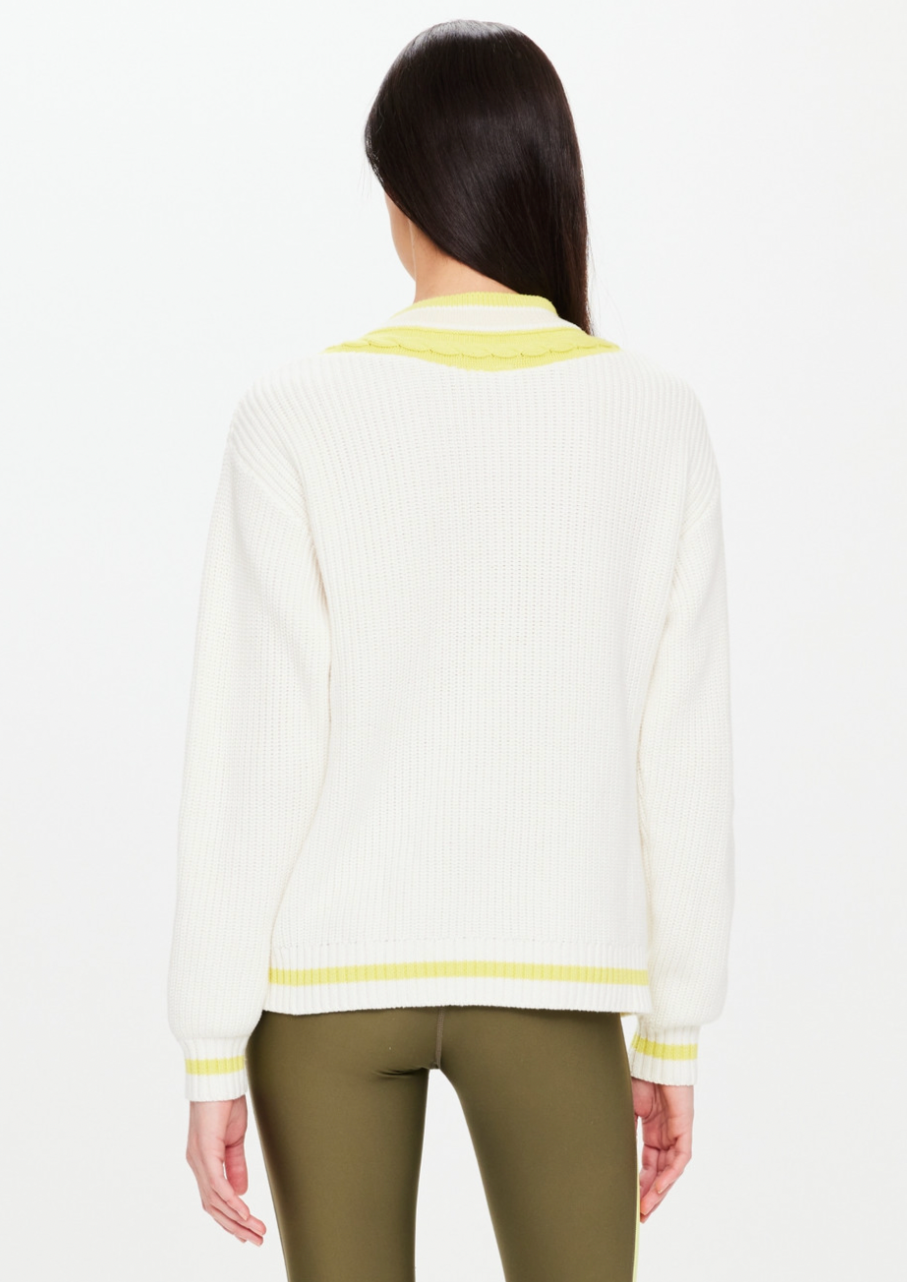 Louie Knitted Sweater - White/Citrus