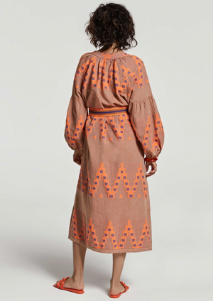Devotion Korali Dress - Beige/Orange