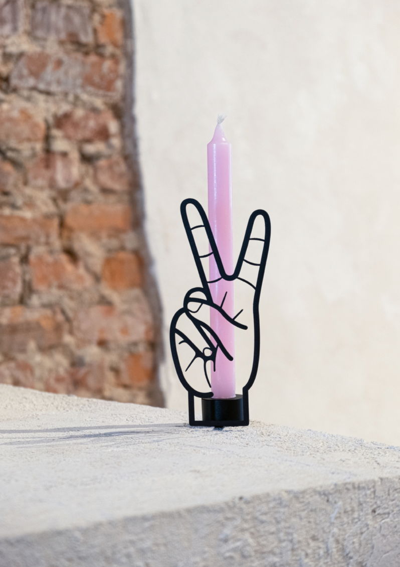 Peace Candlestick Holder