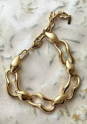 Wave Recycled Bracelet - Gold Plated