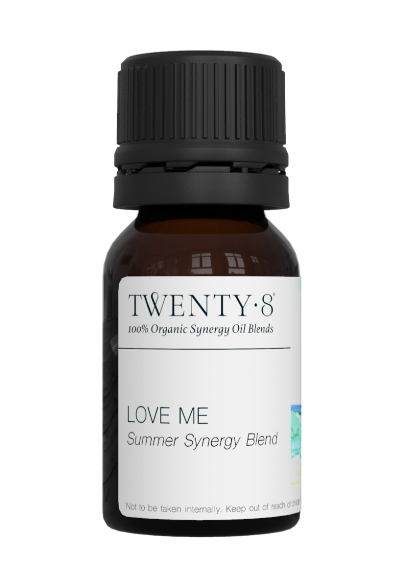 Love Me Synergy Blend 10ml, by Twenty8 Organic Love Me is our delightful summer blend of Orange, Peppermint, Lime, Jasmine & Coconut meant to enhance your mood and lift your spirit.