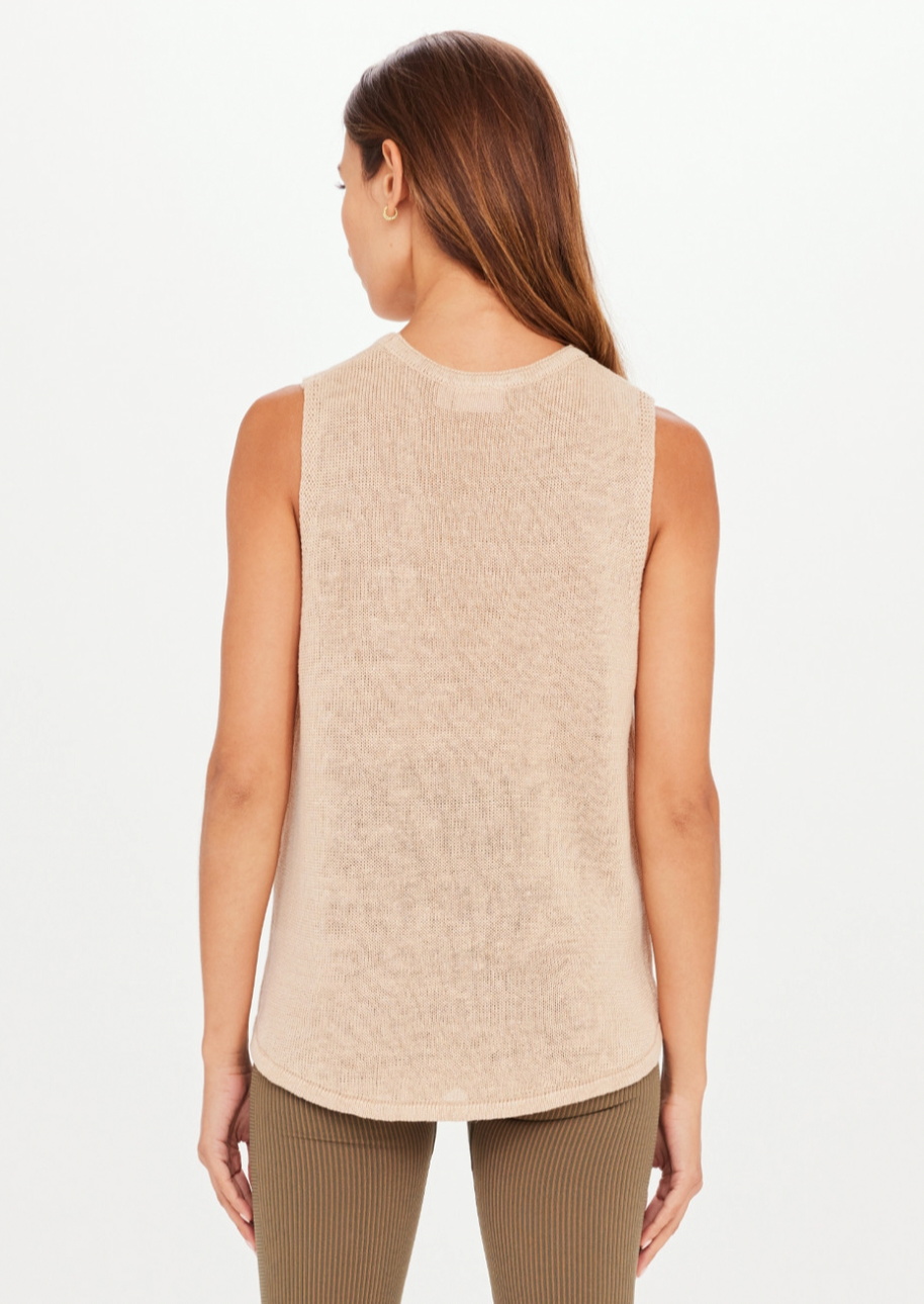 Knitted Muscle Tank - Pebble
