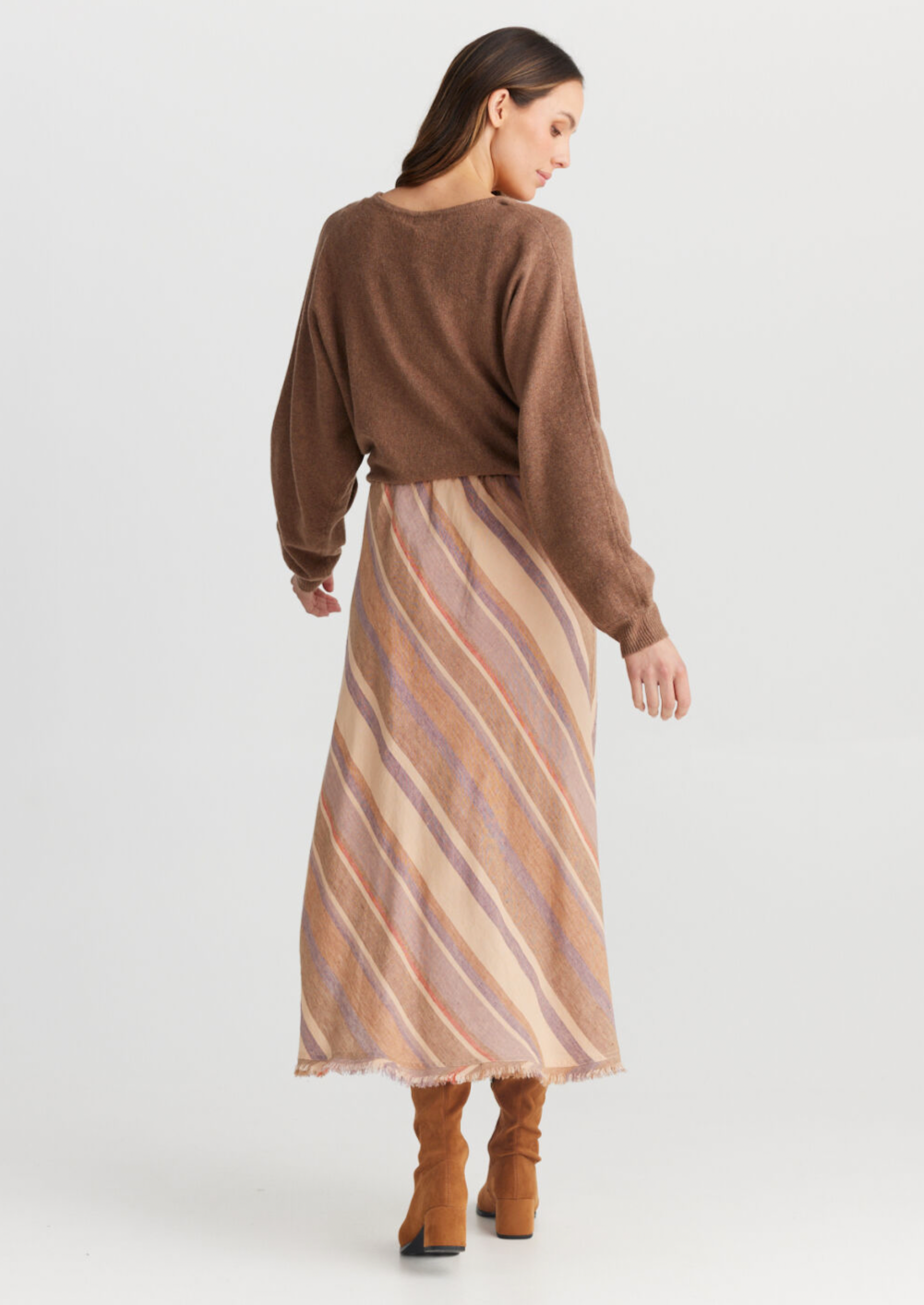Sicily Skirt - Sental Stripe