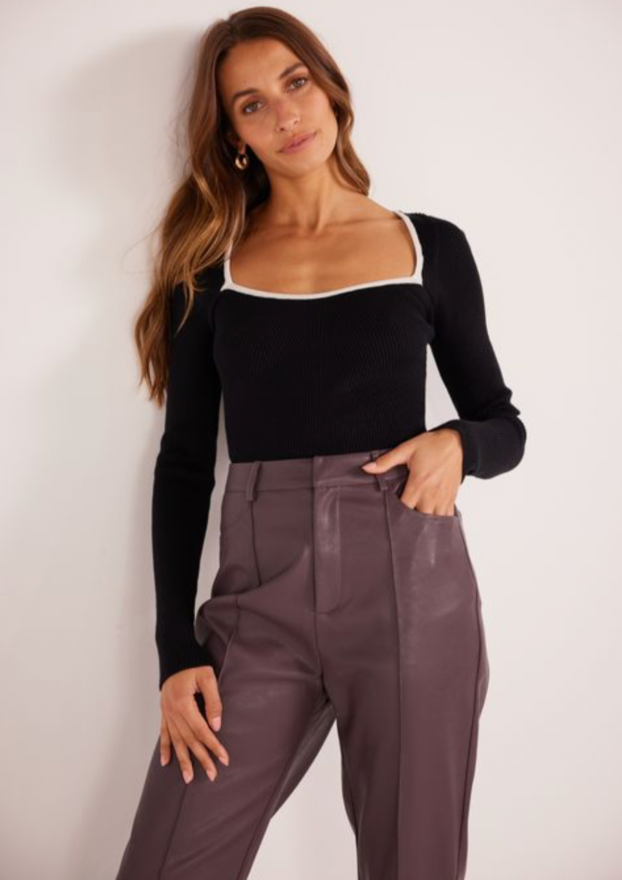 Yelena Faux Leather Pants - Grape