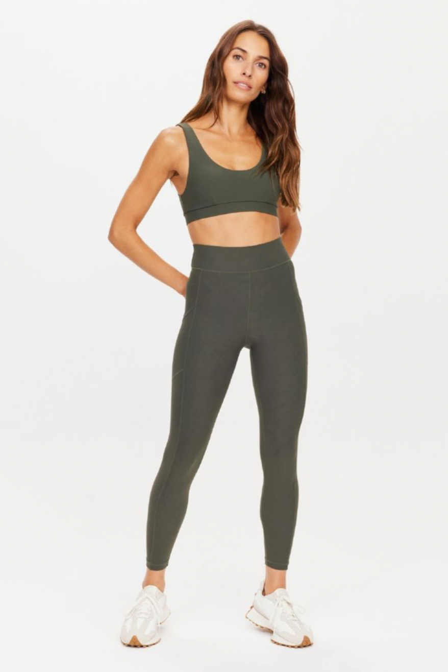 Peached 25" Pocket Midi Pant - Khaki
