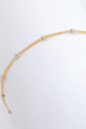 Layer Me Bracelet in Gold with Blush  Lunamei Layers&nbsp;Express yourself with our collection of delicate layering pieces infused with fresh colour. Combining perfectly with our bangles and cuffs or worn individually the soft Blush colourway adds just a hint of colour to your layering creations