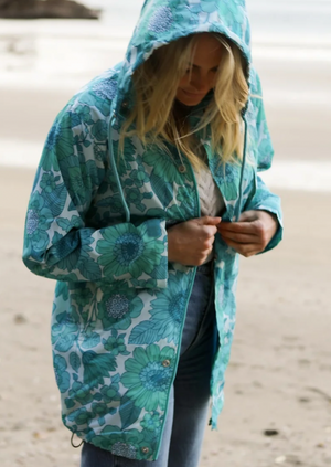 Eco Rain Jacket - Aqua Bloom