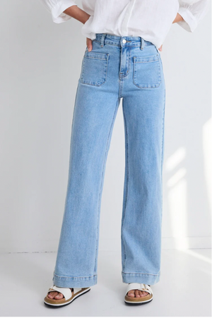 Zoey High Rise Jean - Light Blue