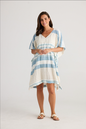 Oceanside Kaftan - Ocean Stripe