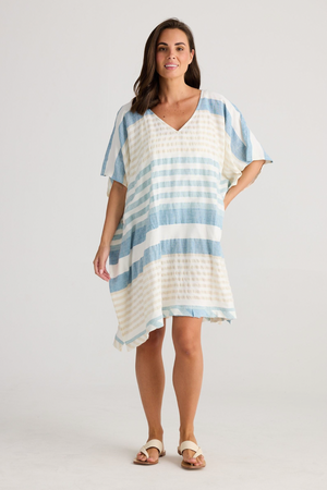 Oceanside Kaftan - Ocean Stripe