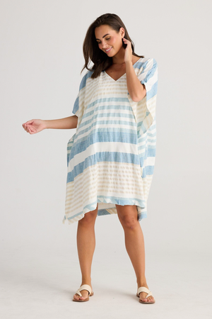 Oceanside Kaftan - Ocean Stripe