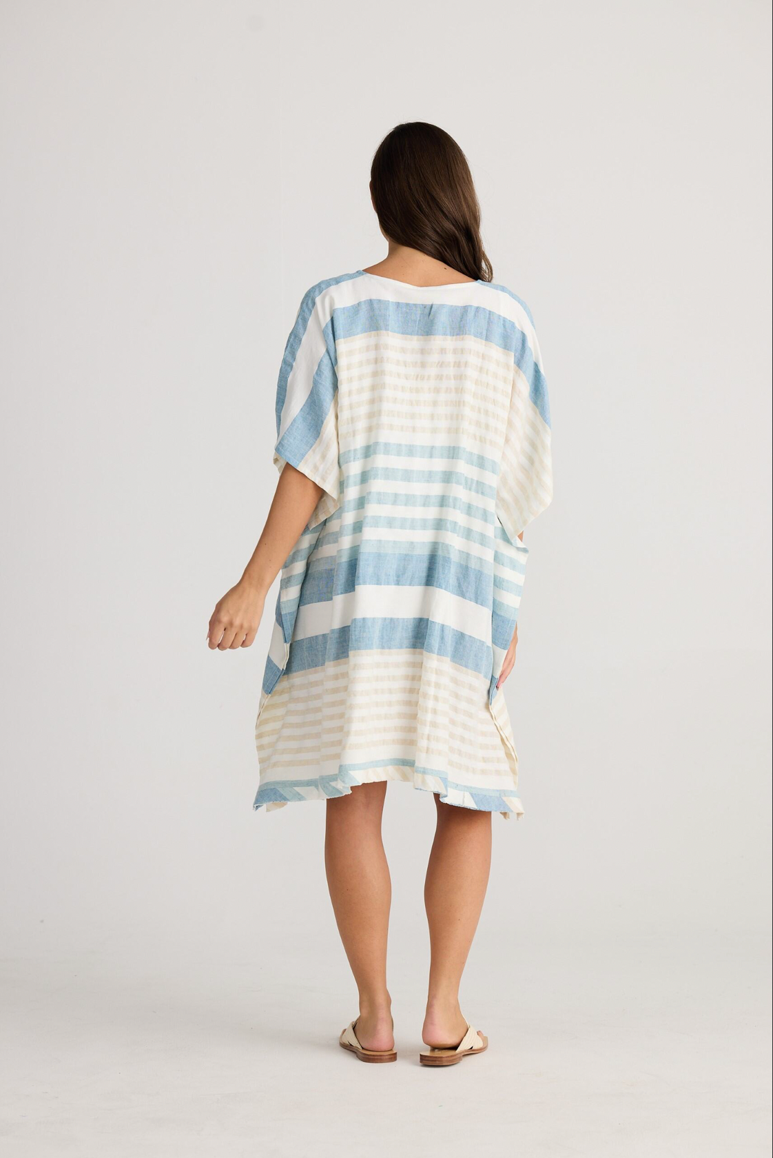 Oceanside Kaftan - Ocean Stripe