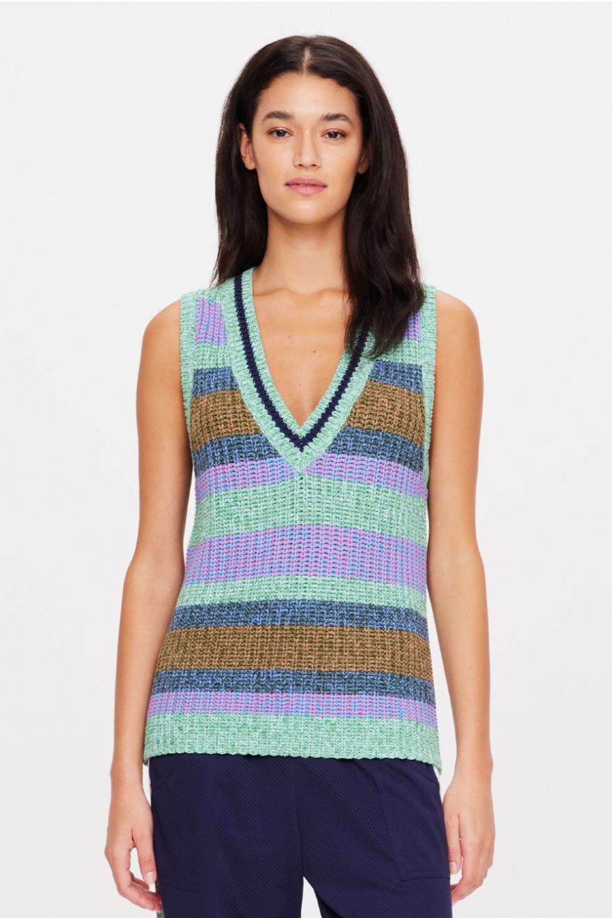 Nikko Knit Vest - Stripe