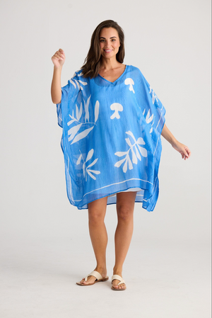 Oceanside Kaftan - Blue Passion Flower