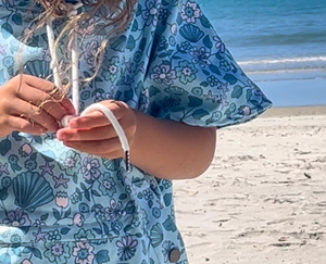 Surf Poncho, Kids - Aqua Seashells