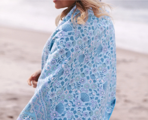 Beach Towel - Aqua Seashell