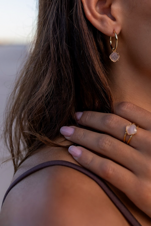 Aura Calming Ring - Gold with Rose Quartz