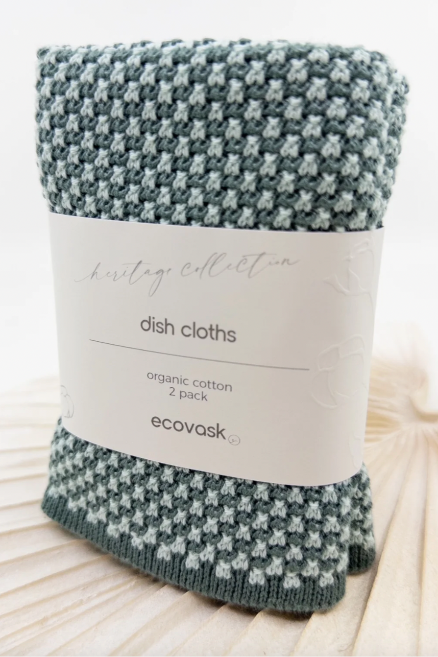 Heritage Collection Dishcloth - Sea Spray, 2 Pk, by Ecovask

Introducing our Heritage Collection Dishcloths, where its beautifully refined timeless design meets modern sustainability.&nbsp;

Thoughtfully crafted from premium natural fibres, they offer the perfect balance of robust design and lightweight feel, making them absorbent, fast-drying, and a dream to use.