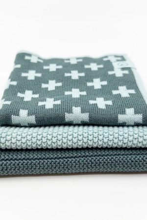 Dishcloth Variety 3pk - Sea Foam Cross