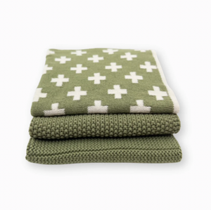 Dishcloth Variety 3pk - Pistachio Cross
