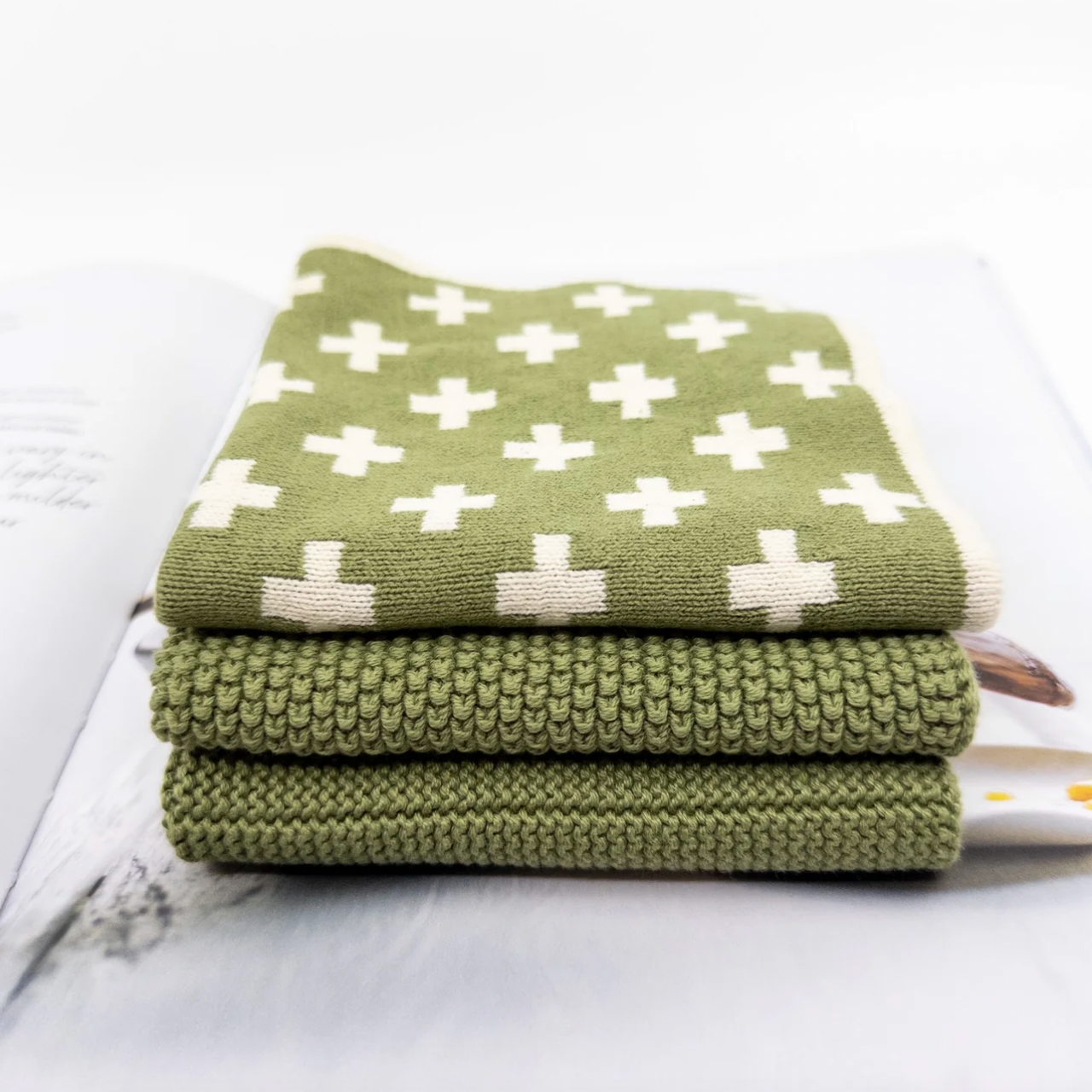 Dishcloth Variety 3pk - Pistachio Cross