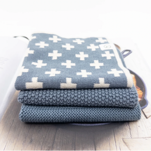 Dishcloth Variety 3pk - Denim Cross