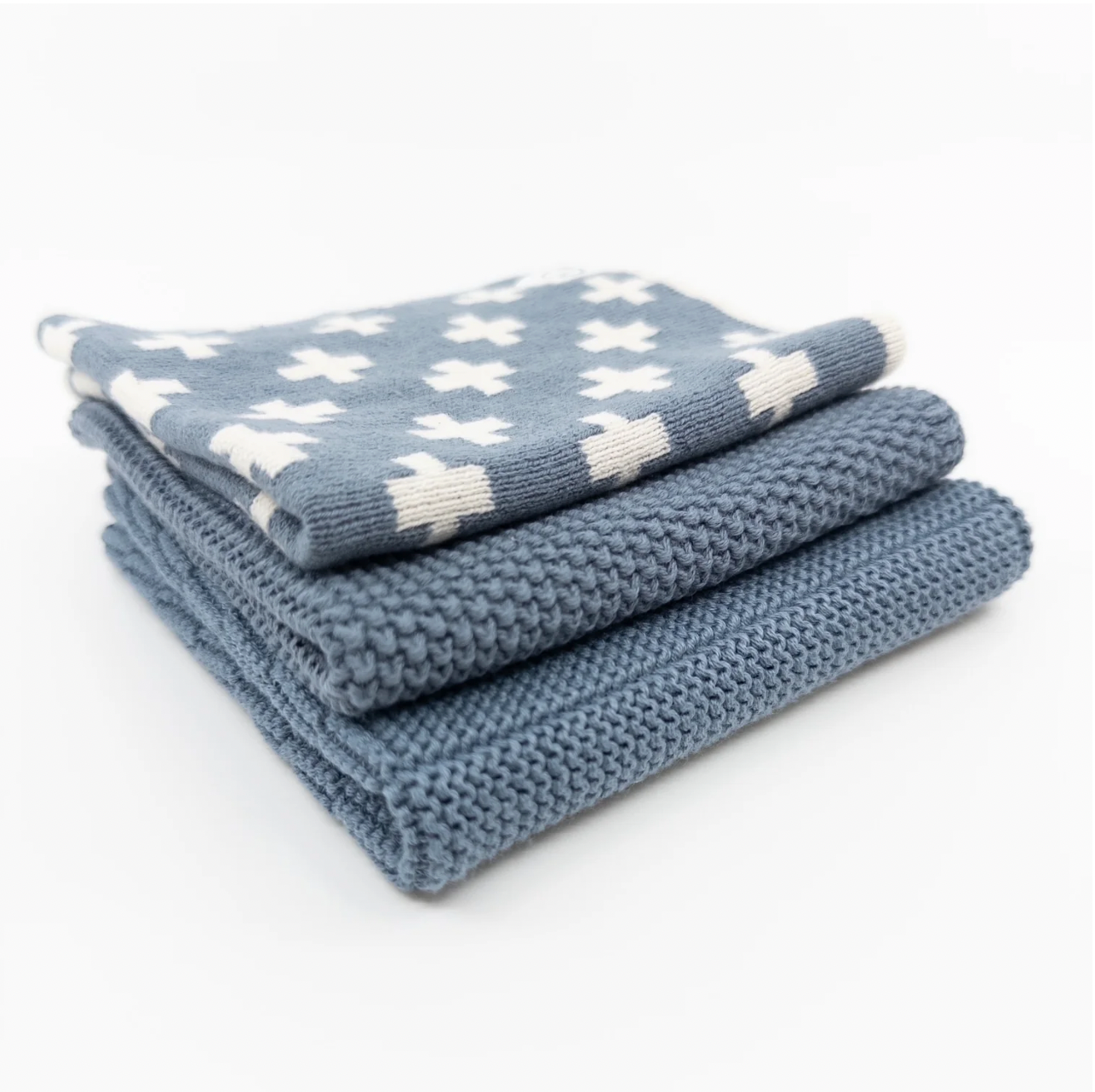 Dishcloth Variety 3pk - Denim Cross