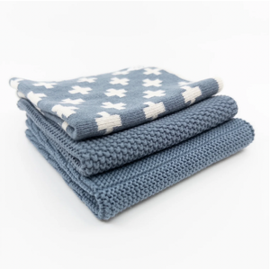 Dishcloth Variety 3pk - Denim Cross
