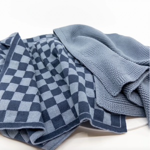 Kitchen Towel Duos - Navy Denim Chequer