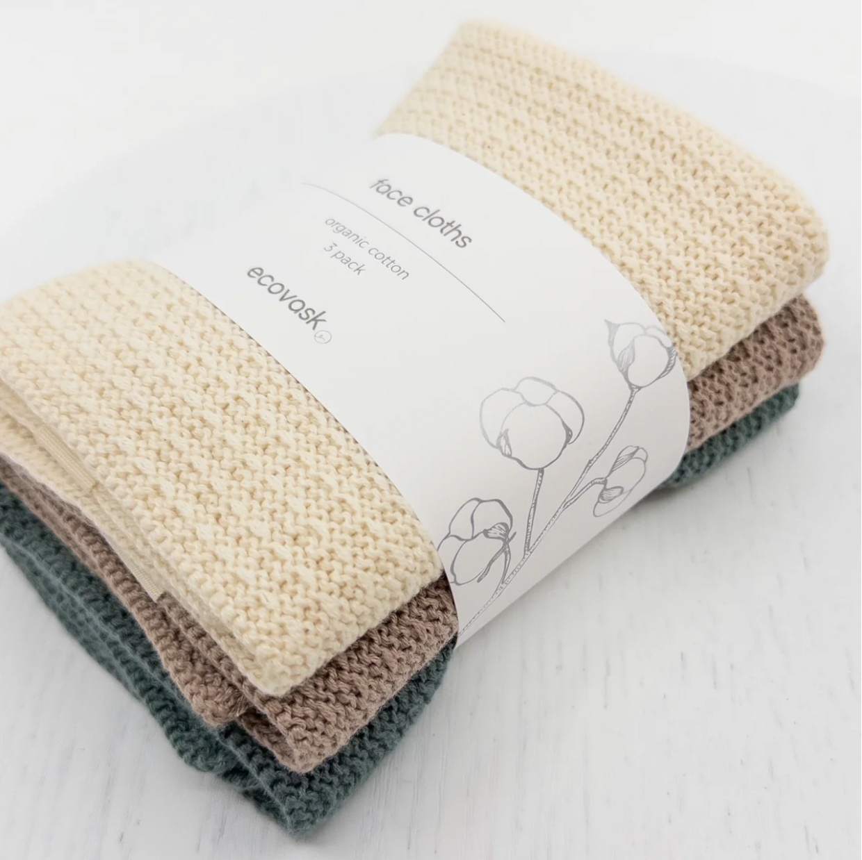 Face Cloth 3 Pk - Sea Glass