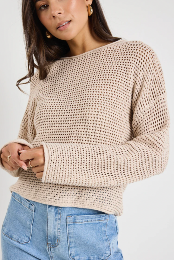 Dawn Crochet Knit Jumper - String