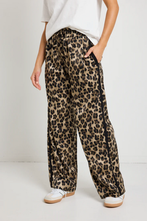 Townie Elastic Waist Satin Pant - Animal