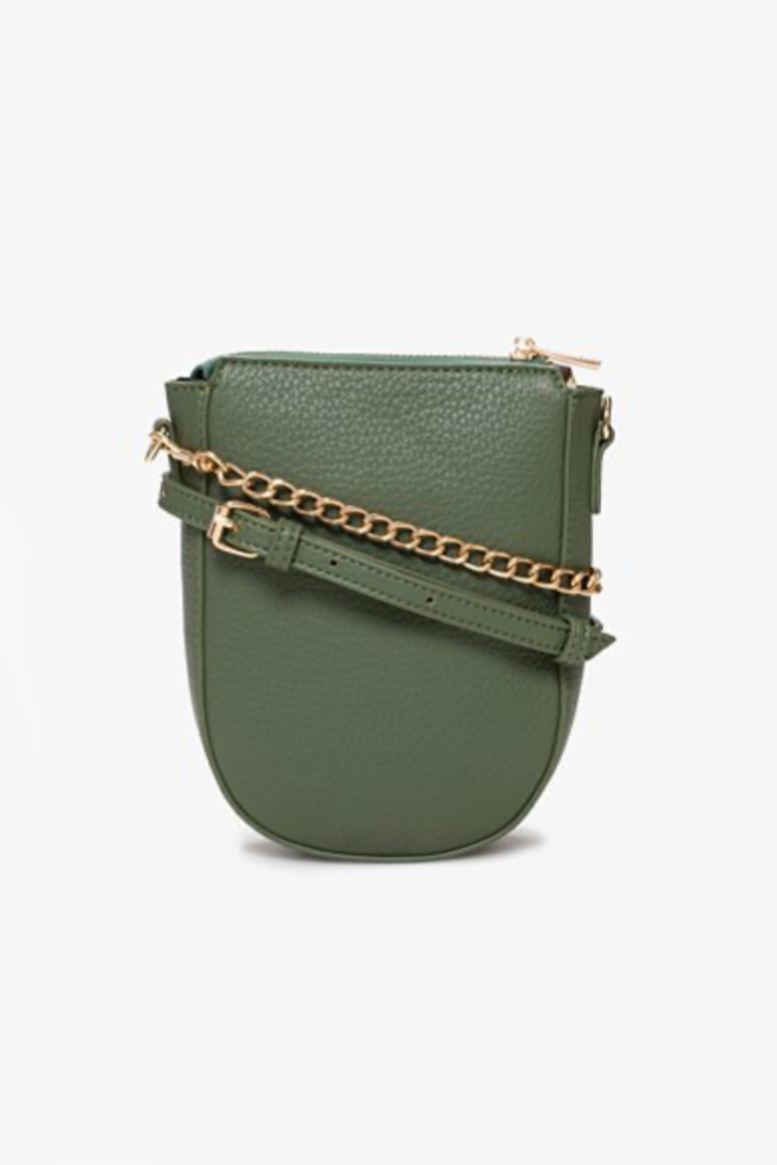 Dylan Bag - Dark Sage, by Antler

Removable &amp; Adjustable Strap with Chain.

Gold Toned Hardware.

High Grade Vegan Leather.

17w x 5d x 21h (cm)
