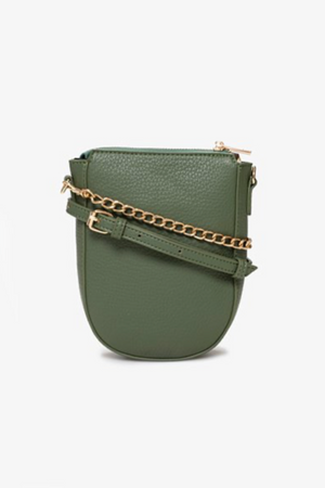 Dylan Bag - Dark Sage, by Antler

Removable &amp; Adjustable Strap with Chain.

Gold Toned Hardware.

High Grade Vegan Leather.

17w x 5d x 21h (cm)