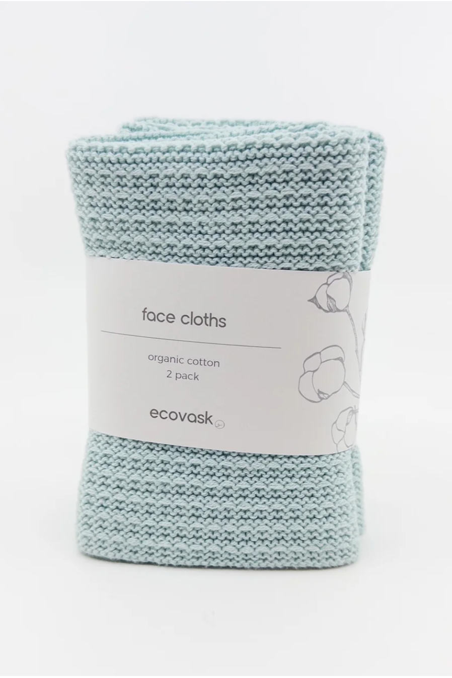 Face Cloth 2 Pk - Duck Egg, by Ecovask

These beautiful organic cotton cloths are luxuriously thick and absorbent and feel beautifully soft on the skin.

Made from sustainably sourced organic cotton, they are perfect for skin of all ages.&nbsp;


2 cloths per pack.&nbsp;&nbsp;Size 25cm x 25cm