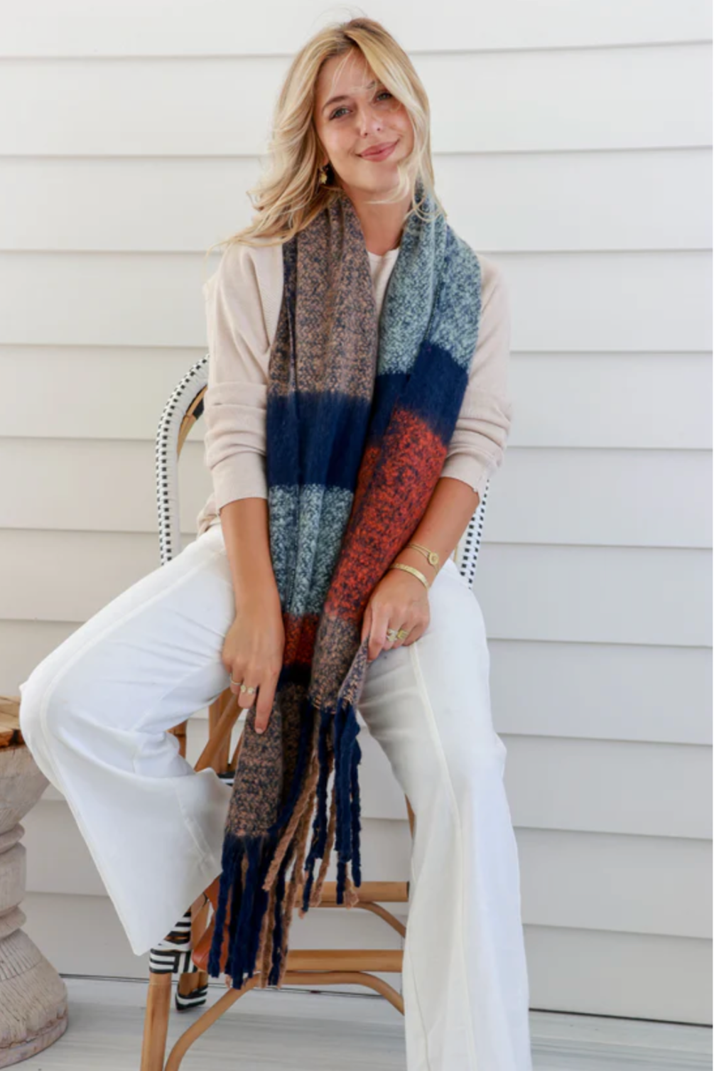 Super Soft Scarf/Wrap - Camel Navy, by Free Spirit

This gorgeously soft and cosy scarf will add a warmth of colour and feel to your winter outfit, whilst doubling as the perfect wrap on cooler summer evenings