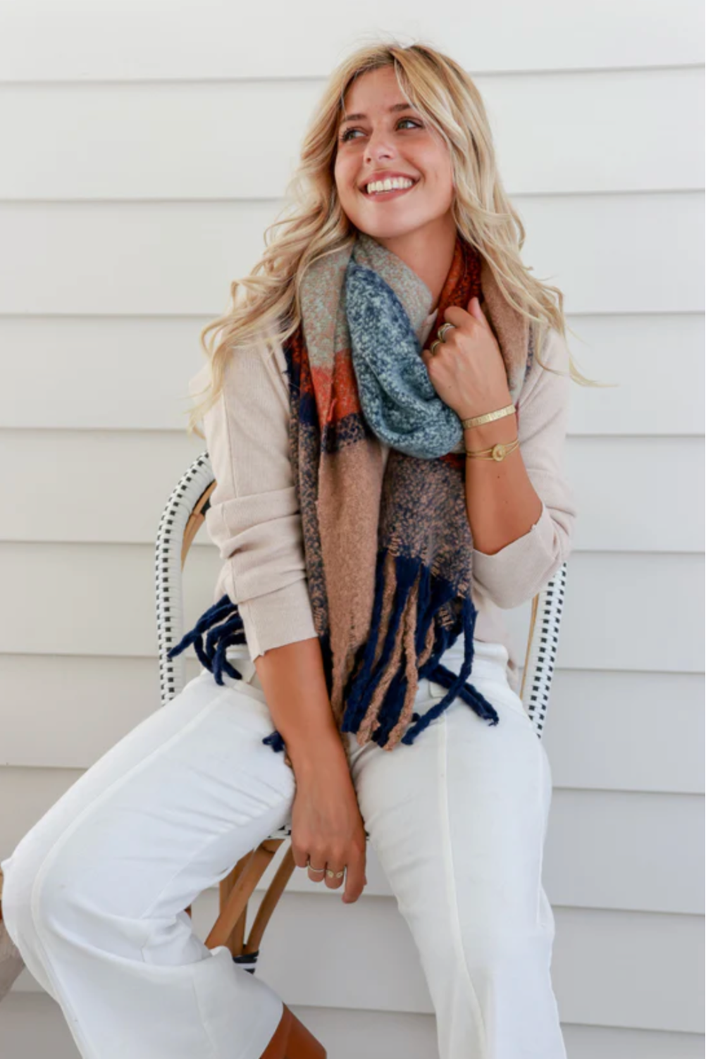 Super Soft Scarf/Wrap - Camel Navy, by Free Spirit

This gorgeously soft and cosy scarf will add a warmth of colour and feel to your winter outfit, whilst doubling as the perfect wrap on cooler summer evenings