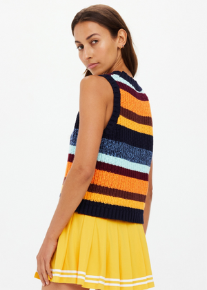 Nelson Knit Crop Vest - Stripe