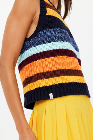 Nelson Knit Crop Vest - Stripe
