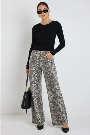 Zoey High Rise Jean - Leopard